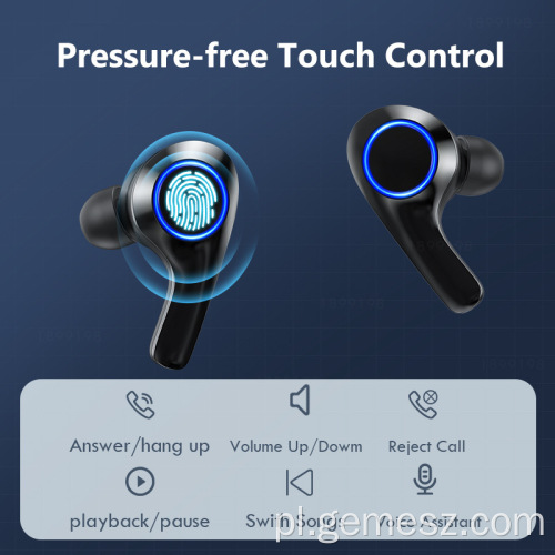 Wodoodporne bezprzewodowe słuchawki douszne Bluetooth 5.0 z etui ładującym